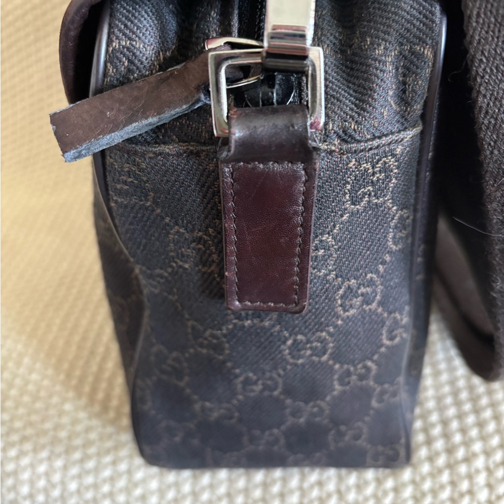 Gucci Dark Brown Canvas & Leather Messenger Bag - Picture 14 of 14